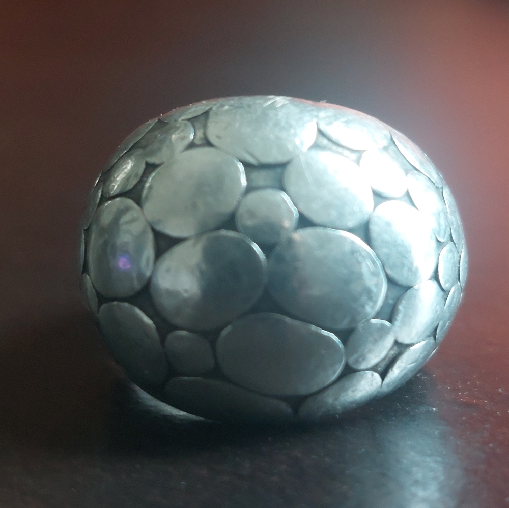 Brighton Silver Textured Dome Ring, Size 7. Very Unique!